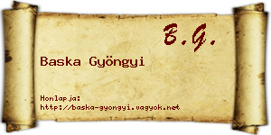 Baska Gyöngyi névjegykártya